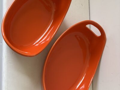 Rachael Ray 1.25 qt and 2.25 quart oval orange casseroles