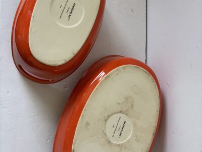 Rachael Ray 1.25 qt and 2.25 quart oval orange casseroles