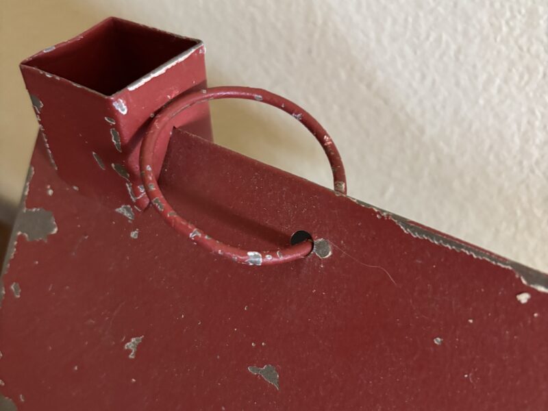 Vintage rustic farmhouse metal lantern candle holder
