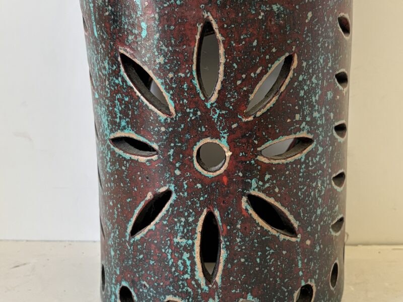 Wall sconce or table candle holder or hurricane lamp shade Mexican pottery