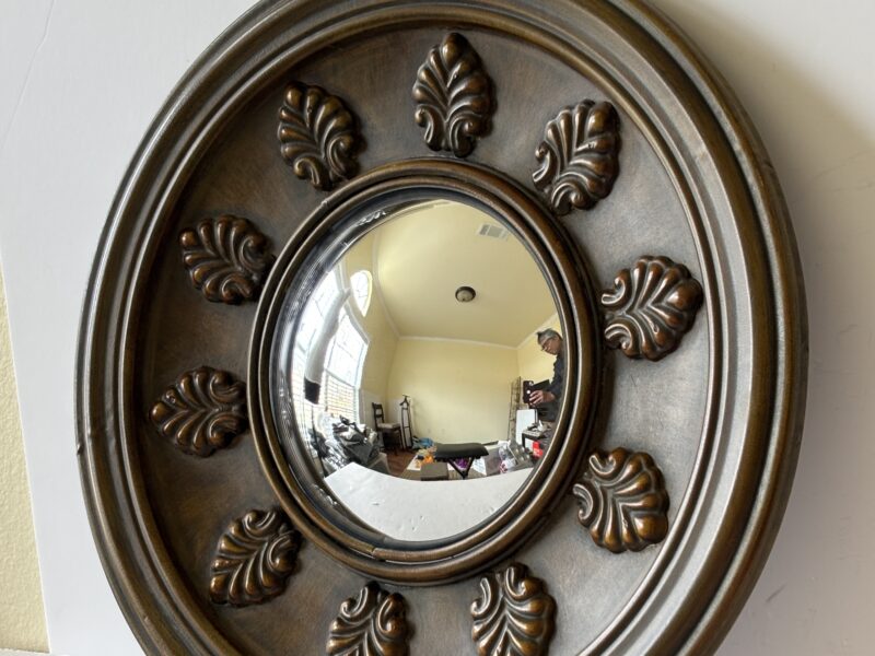 Wall Mirror in Ornate Metal frame with embossed acanthus
