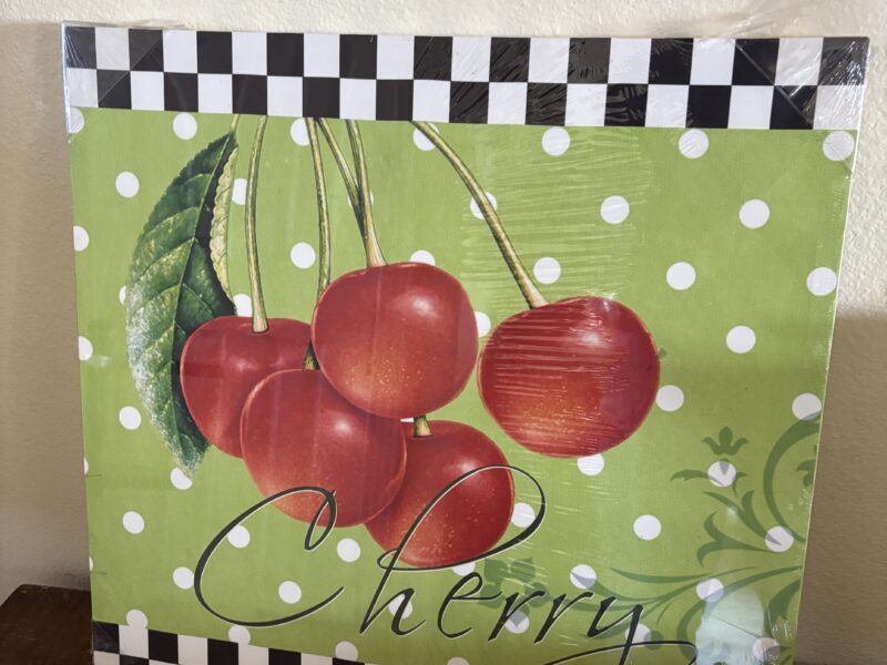 Red Cherries Art print on 20" x 20" canvas wall decor