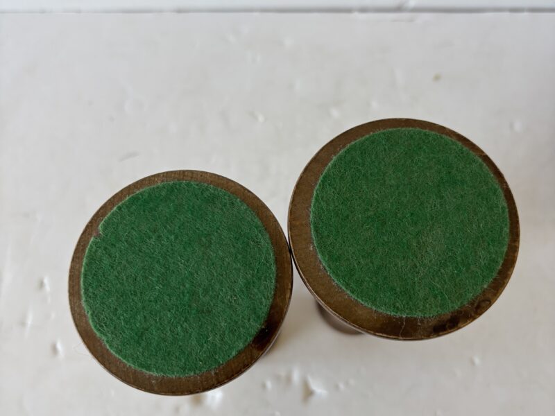 Pair of wooden candle stands for tapers