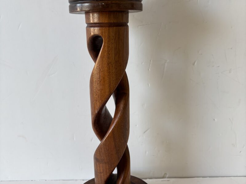 Large 14.5" tall wooden candle stand