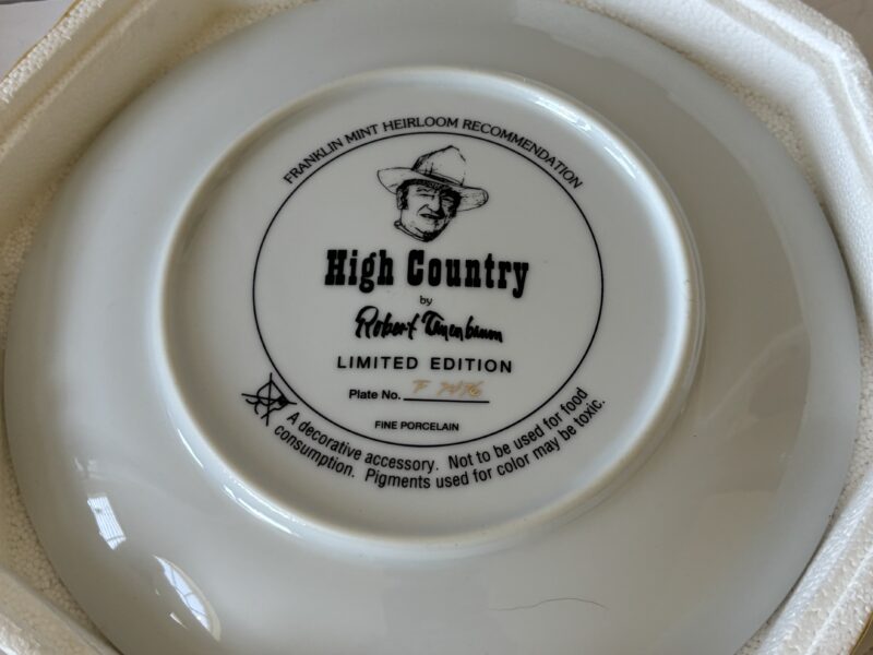 Franklin mint ltd edition High Country by R. Tannenbaum 8" plate