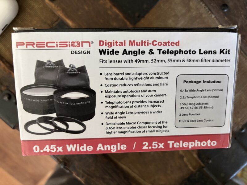 Precision Design digital multicoated wide angles & telephoto lens kit