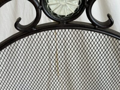 Vintage Wrought iron fireplace screen black