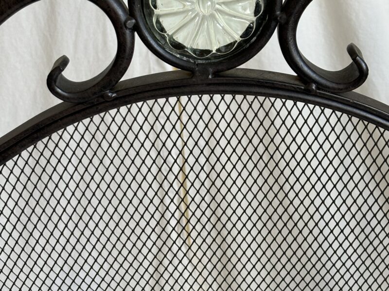 Vintage Wrought iron fireplace screen black