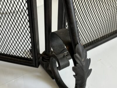 Vintage Wrought iron fireplace screen black