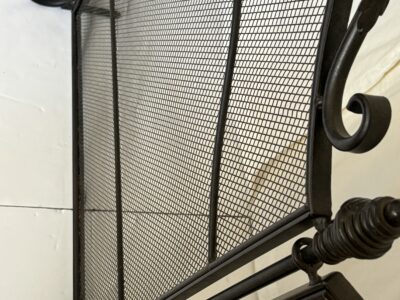 Vintage Wrought iron fireplace screen black