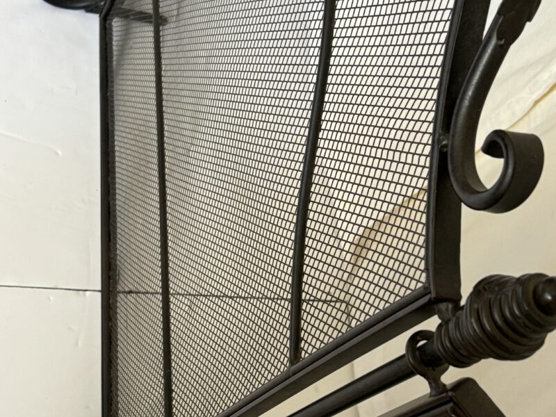 Vintage Wrought iron fireplace screen black
