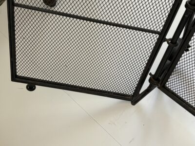 Vintage Wrought iron fireplace screen black