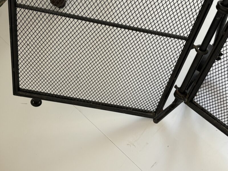 Vintage Wrought iron fireplace screen black