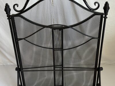 Vintage Wrought iron fireplace screen black