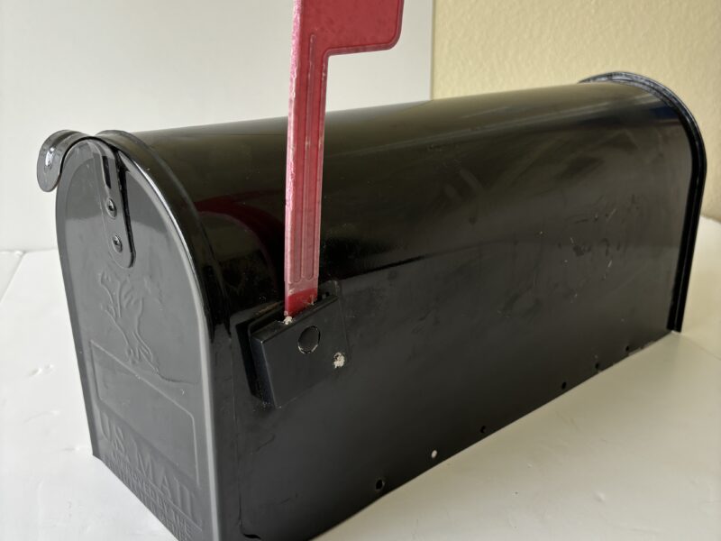 Used black mailbox