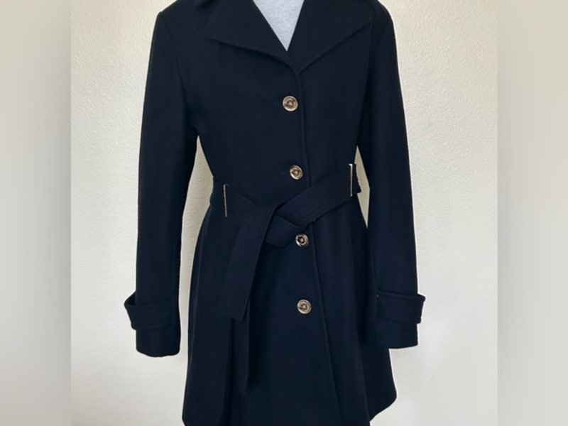 Preowned Michael Kors belted button down coat
