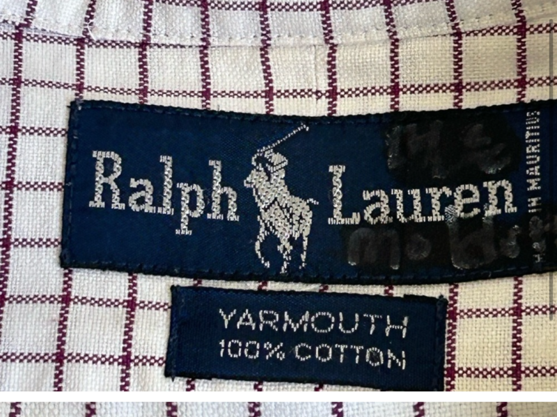 Preowned Ralph Lauren men long sleeve shirt 17 1/2-35 Yarmouth s