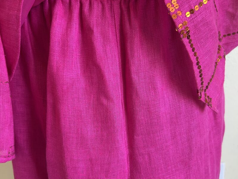 Diane Gilman Pink Glamorous Pantsuit with Gold Accents size Large