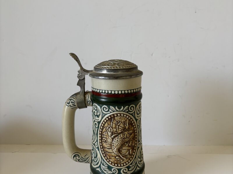 Avon Beer Stein with Hunting with English setter and rainbow trout scenes