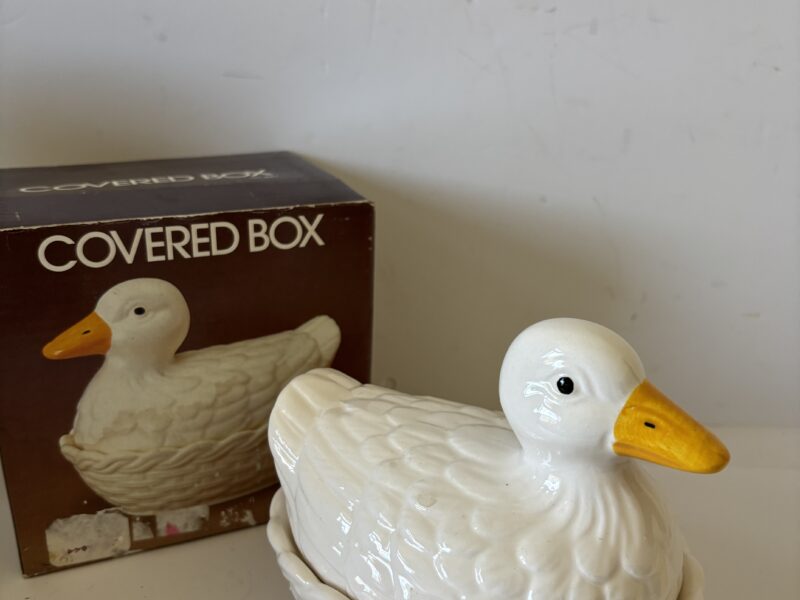 Vintage ceramic duck trinket box or sugar bowl?