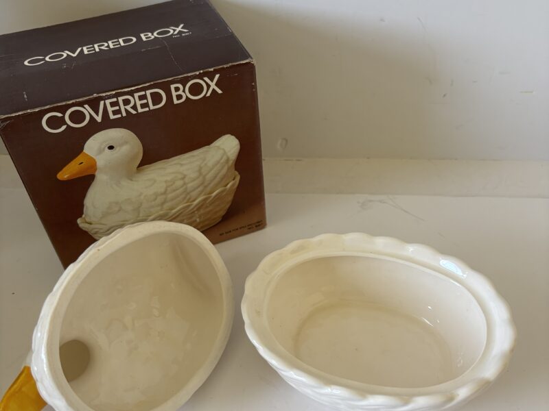 Vintage ceramic duck trinket box or sugar bowl?