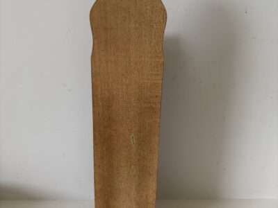 Wooden fireplace wall mount matchstick holder with brass eagle accent