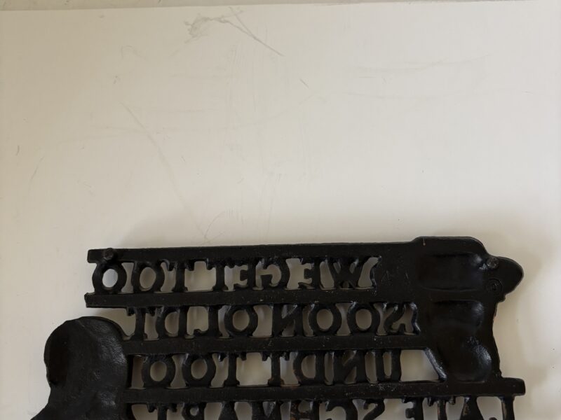 Wilton Cast Iron Trivet Humorous We Get Too Soon Olde....