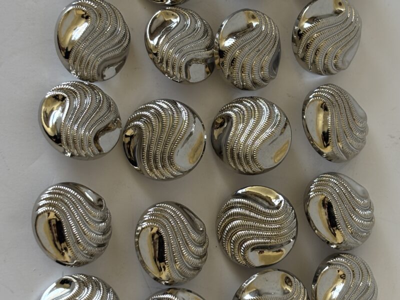 Vintage 1-inch silver buttons lot of 20