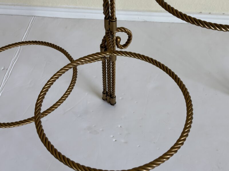 Folding Swivel braided golden metal plate holder or potted plant stand