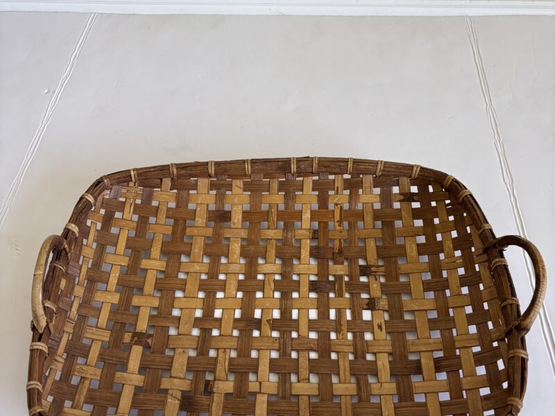 Woven 19x14 rattan or bamboo tray or basket