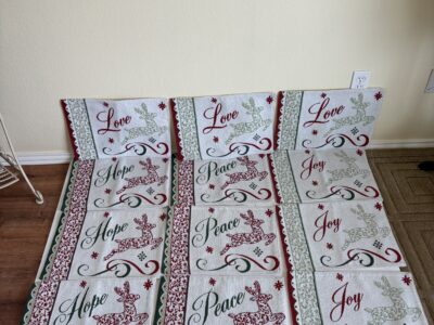 Christmas placemats set of 12 -peace hope love joy