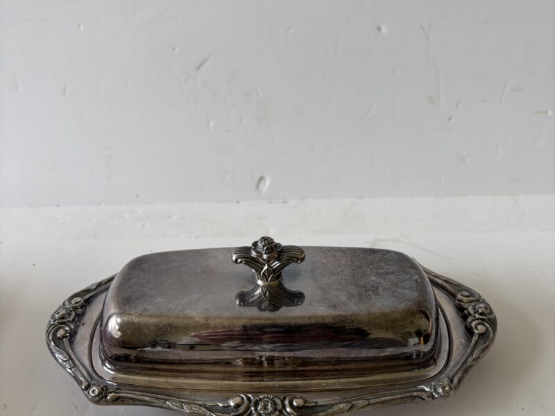 Vintage Silverplate butter dish 1881 Rogers Glenrose