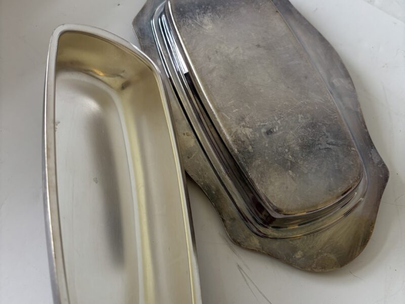 Vintage Silverplate butter dish 1881 Rogers Glenrose