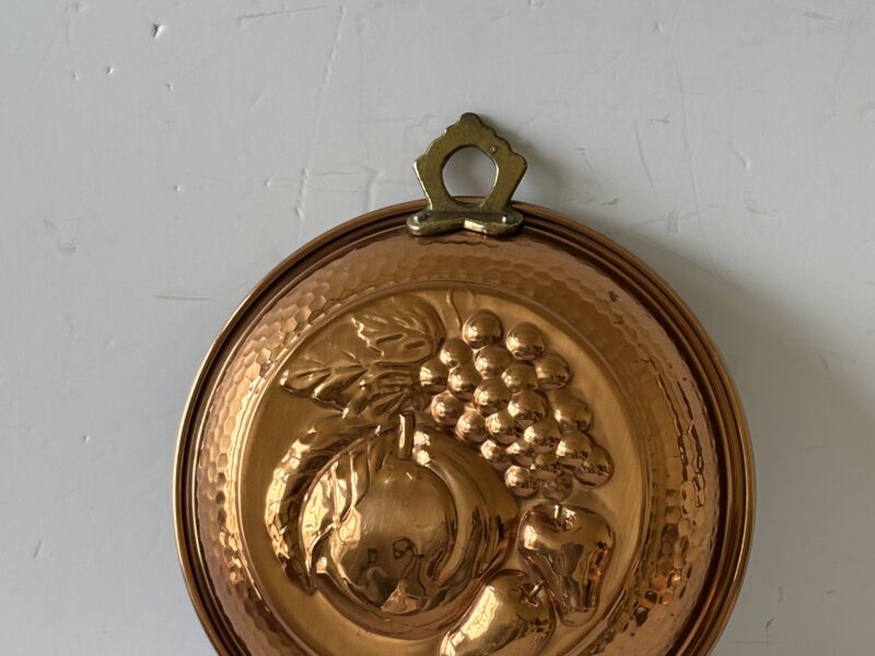 Vintage hammered brass embossed fruit copper mold wall decor