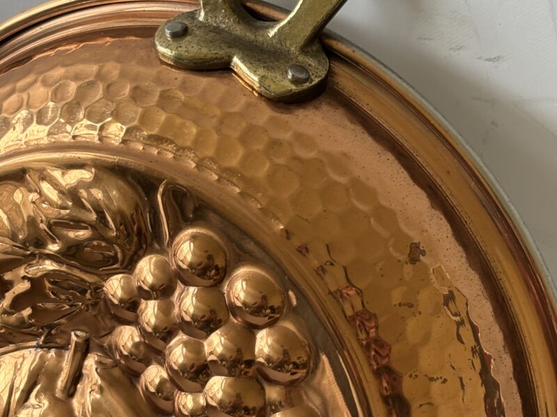 Vintage hammered brass embossed fruit copper mold wall decor