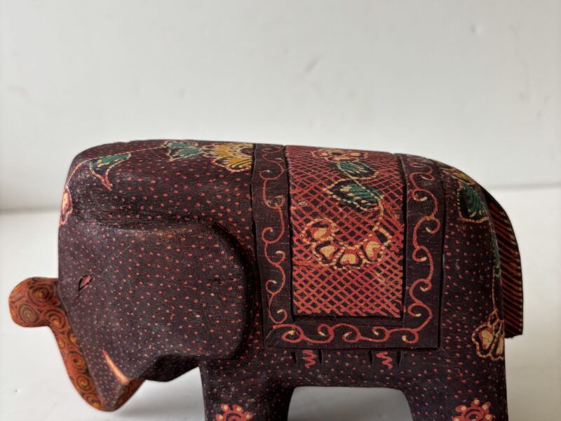 Vintage Elephant Figurine wood with overlay