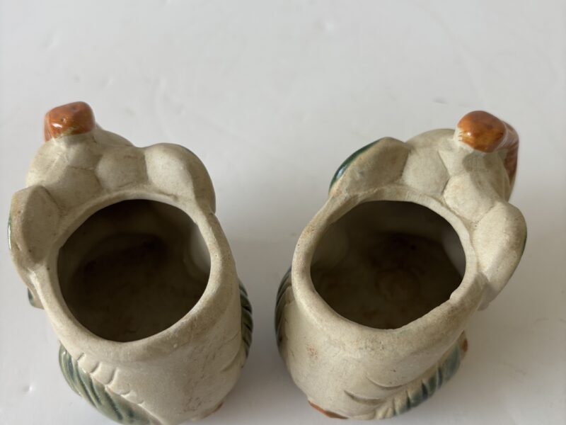 Vintage elephant figurines / mini 4" planters lot of 2