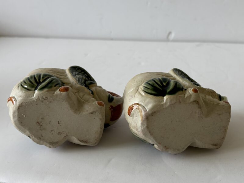 Vintage elephant figurines / mini 4" planters lot of 2