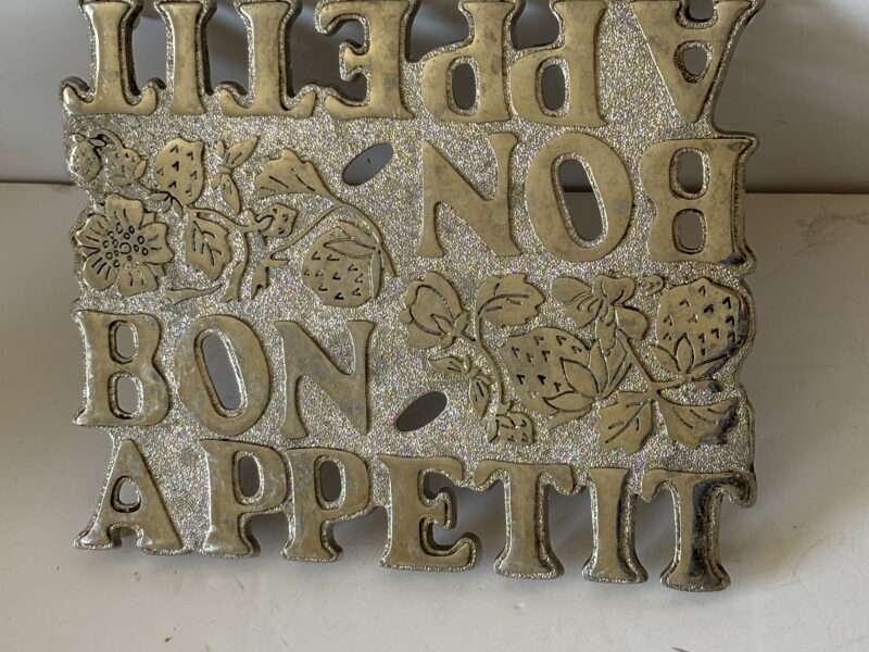 Vintage Webster Wilcox Bon Appetit Silverplate trivet made in Italy