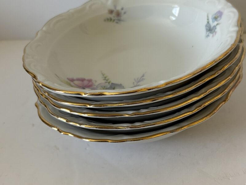 Bavarian Winterling berrie bowl dessert bowl floral with gold edge