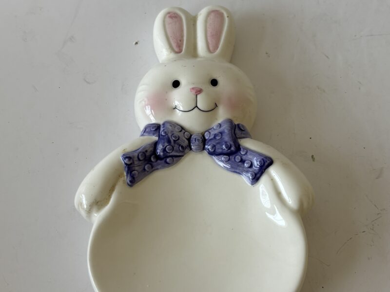 Porcelain Bunny Rabbit spoon rest by Hallmark cards