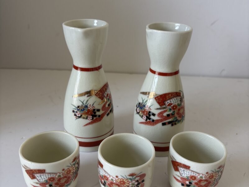 5-piece Sake Set Floral Japan