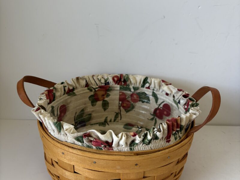 Longaberger signed and dated 1998 basket with leather handles insert and liner