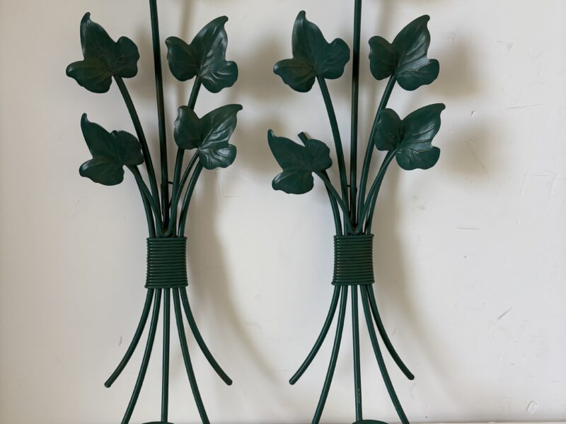 Green Ivy leaf pattern wall candle stick holder sconces