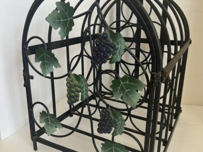 9 Metal wine cabinet with grape design