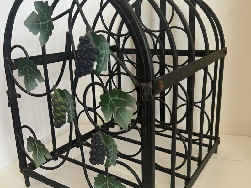 9 Metal wine cabinet with grape design