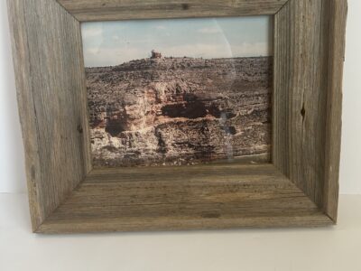 Barnwood frame with natural landscape design