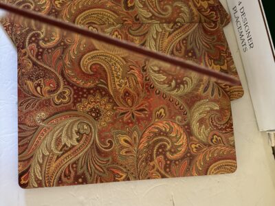 Four (4) Designer Placemats Paisley 16" x 12".by English Life