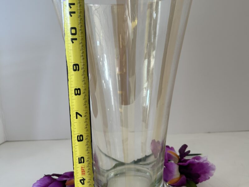 Beautiful Vintage Bombay Crystal Vase Made in Poland 12” Tall Vertical Stripes