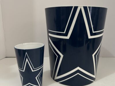 Dallas Cowboy trash can and cup